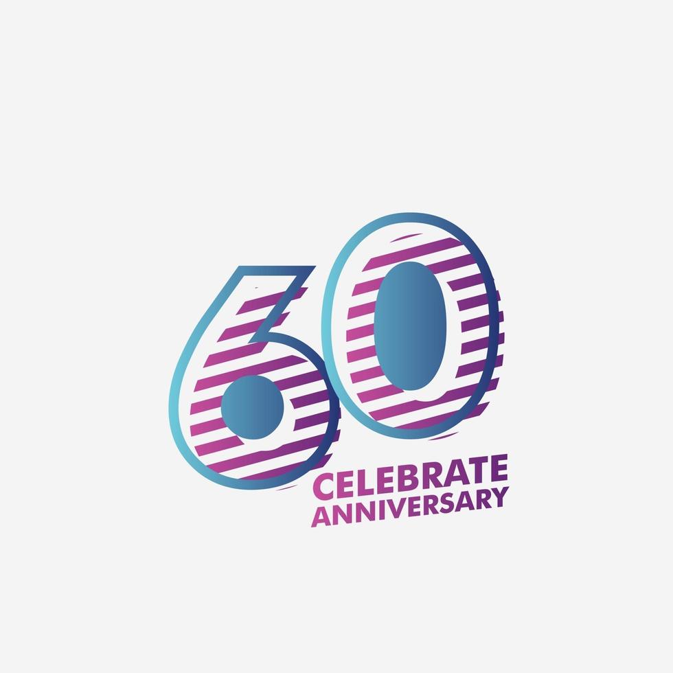 60 Years Anniversary Vector Template Design Illustration