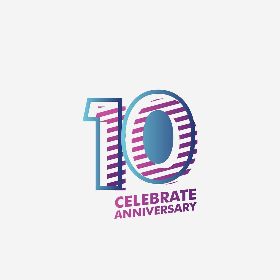 10 Year Anniversary Celebration Vector Template Design Illustration