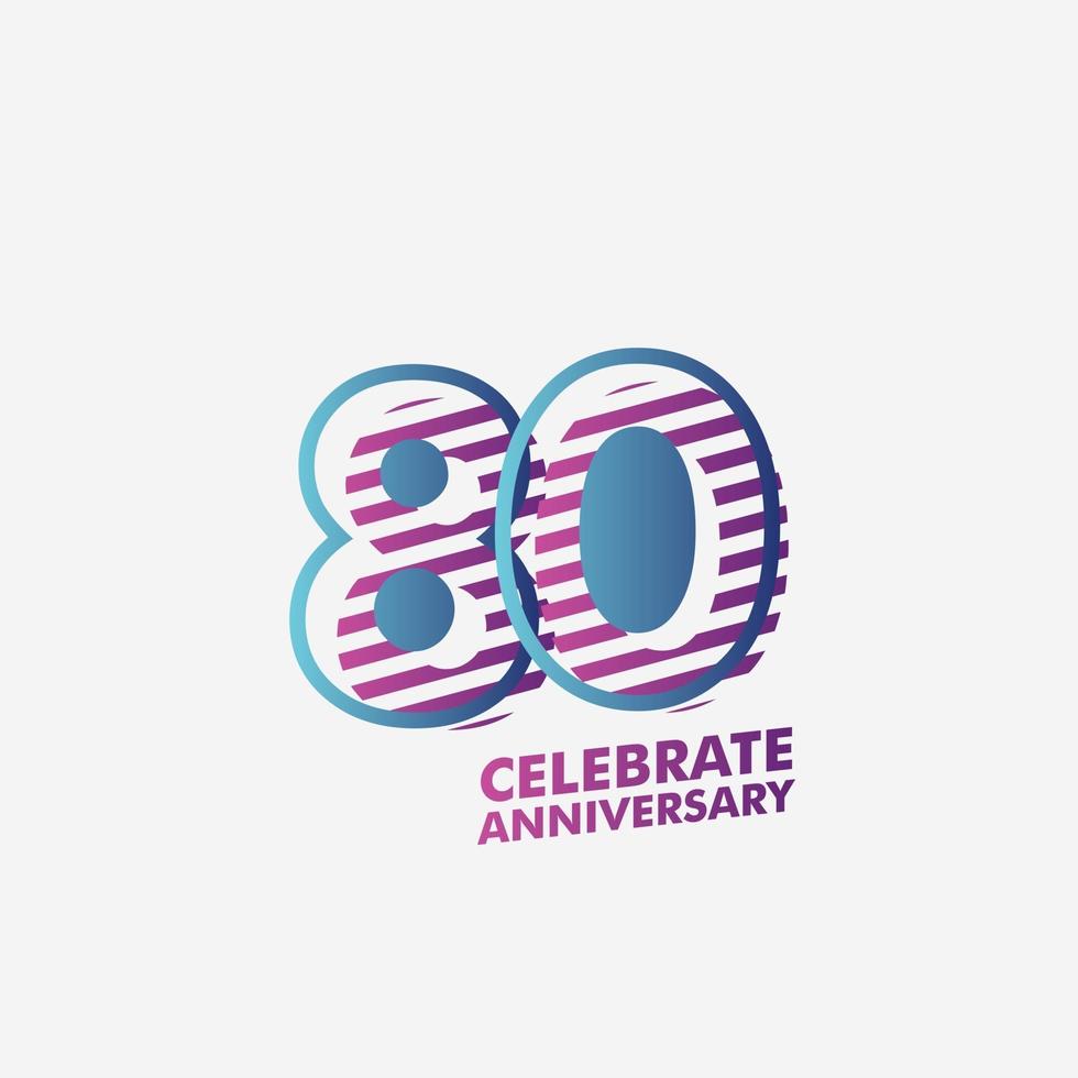 80 Years Anniversary Vector Template Design Illustration