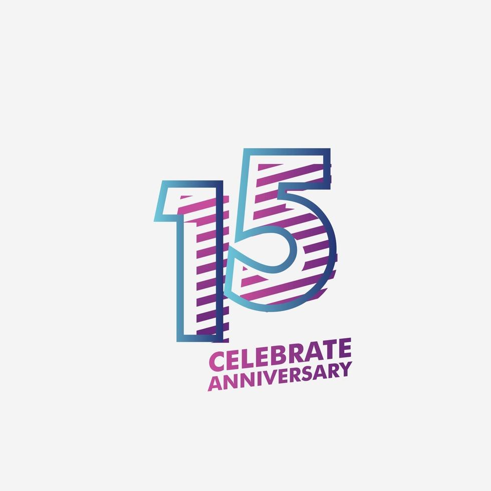 15 Years Anniversary Celebration Vector Template Design Illustration