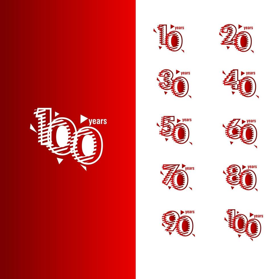 Years Anniversary Set Vector Template Design Illustration