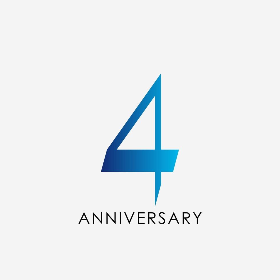 4 years anniversary celebration vector template design illustration