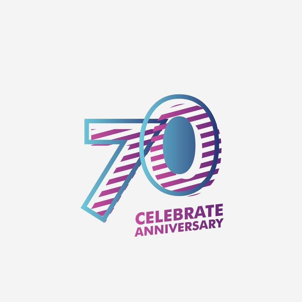 70 Years Anniversary Vector Template Design Illustration