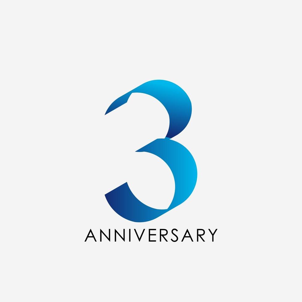 3 years anniversary celebration vector template design illustration