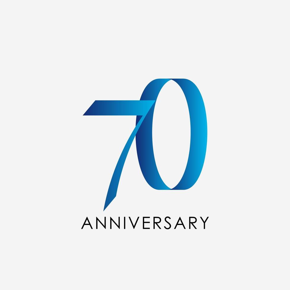 70 Years Anniversary Vector Template Design Illustration