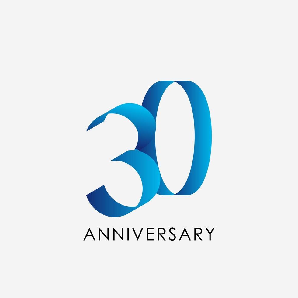 30 Year Anniversary Celebration Vector Template Design Illustration