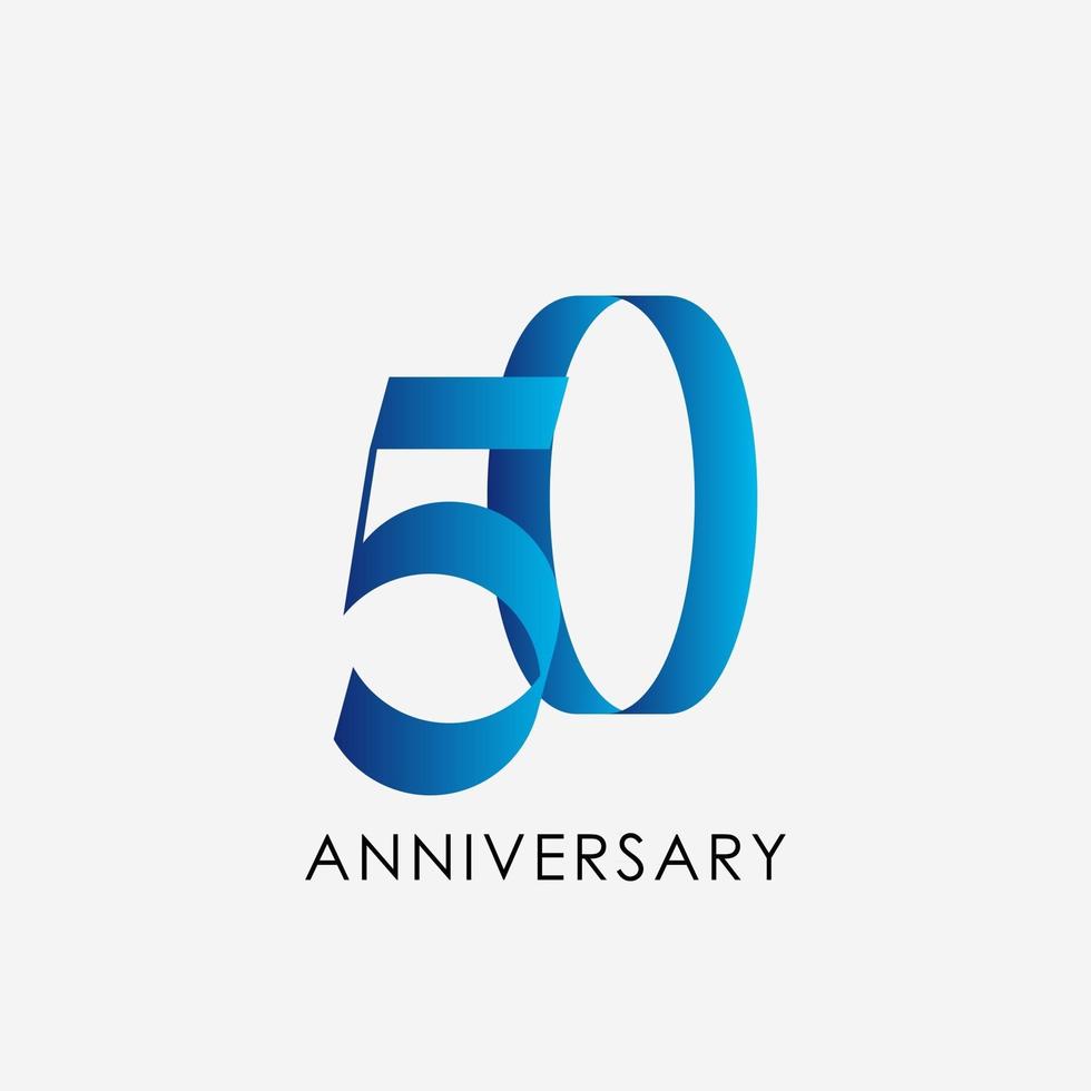 Ilustración de diseño de plantilla de vector de celebración de aniversario de 50 años