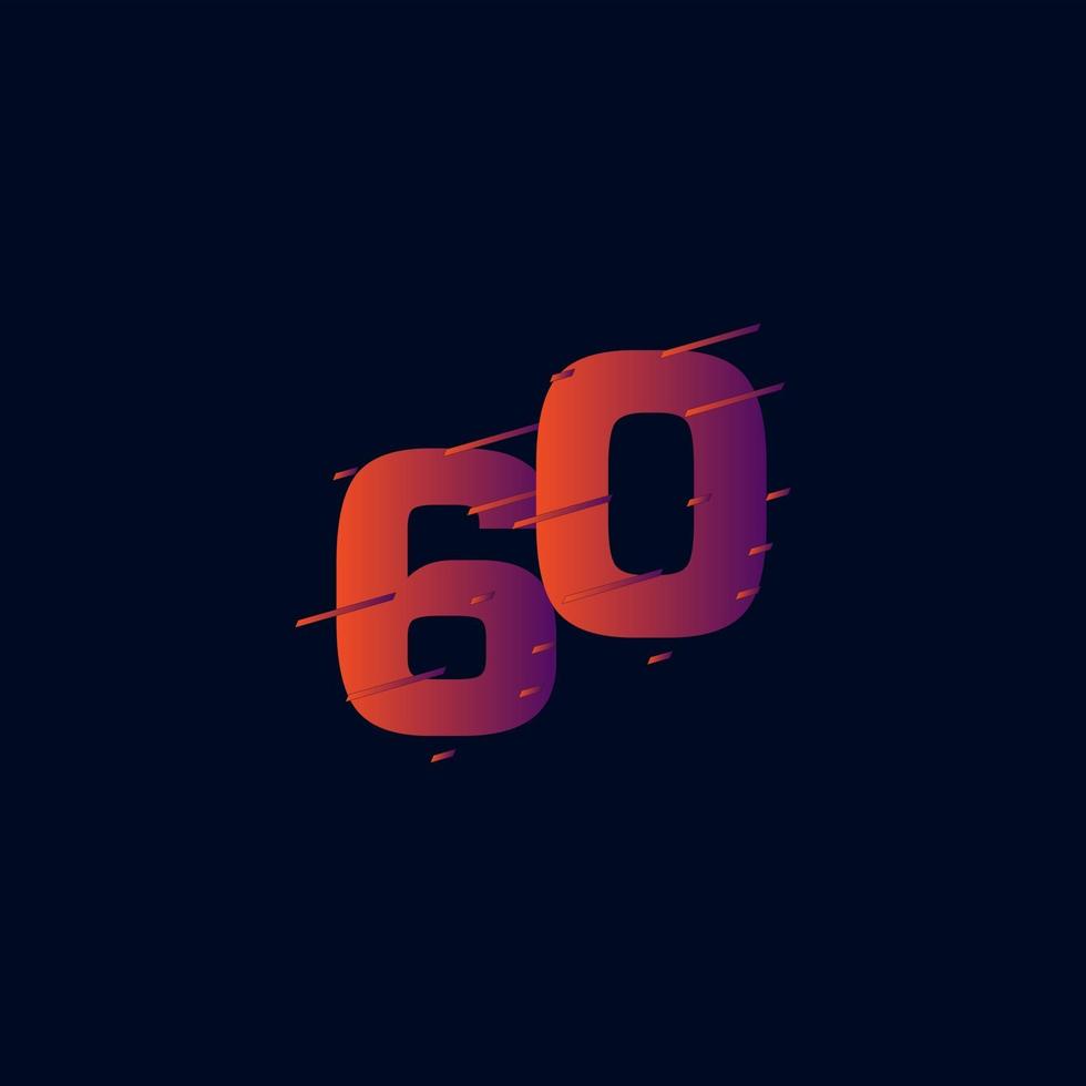 60 Years Anniversary Vector Template Design Illustration