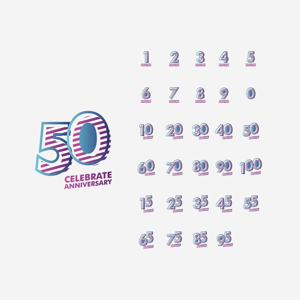 Years Anniversary Set Vector Template Design Illustration