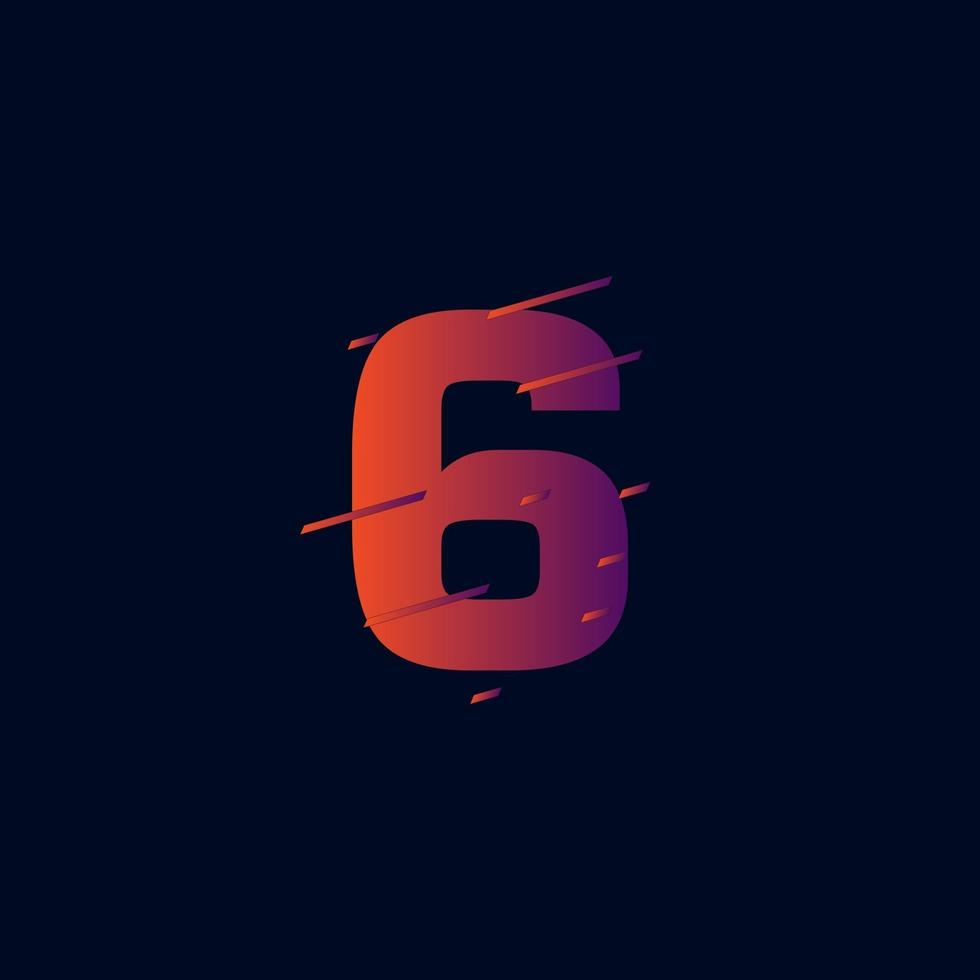 6 years anniversary celebration vector template design illustration