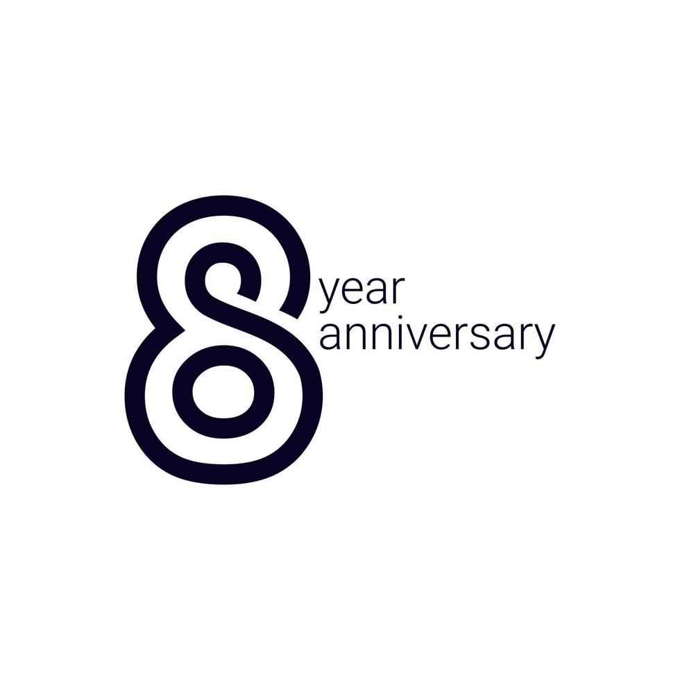 8 Year Anniversary Celebration Vector Template Design Illustration