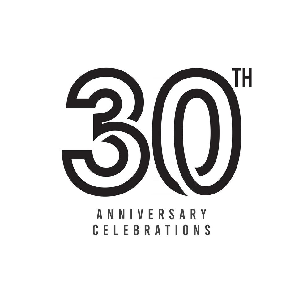 30 Th Anniversary Celebration Vector Template Design Illustration