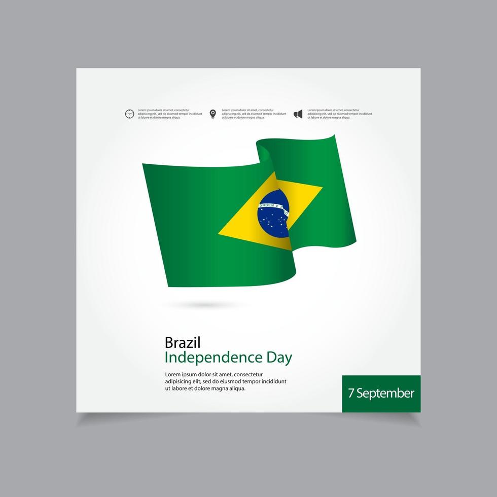 Ilustración de diseño de plantilla de vector de celebración del día de la independencia de Brasil