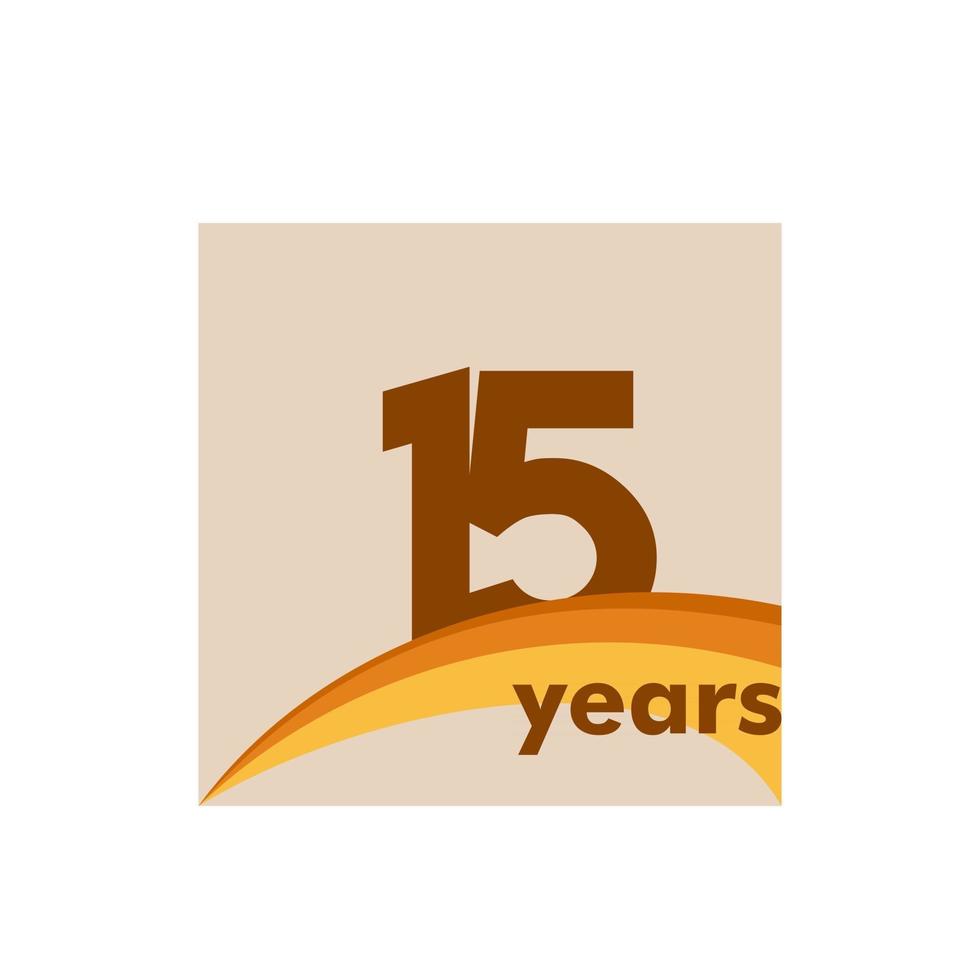 15 Years Anniversary Celebration Vector Template Design Illustration