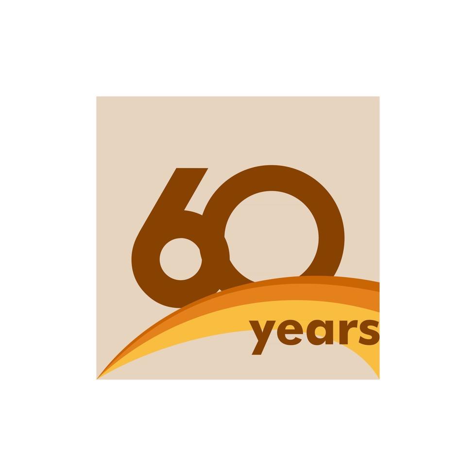60 Years Anniversary Vector Template Design Illustration