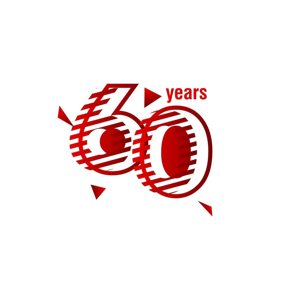 60 Years Anniversary Vector Template Design Illustration