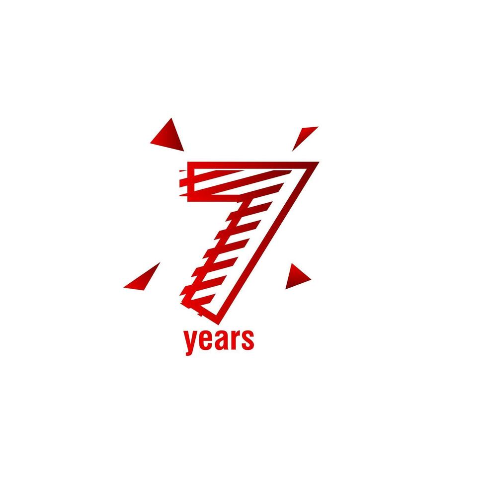 Ilustración de diseño de plantilla de vector de celebración de aniversario de 7 años