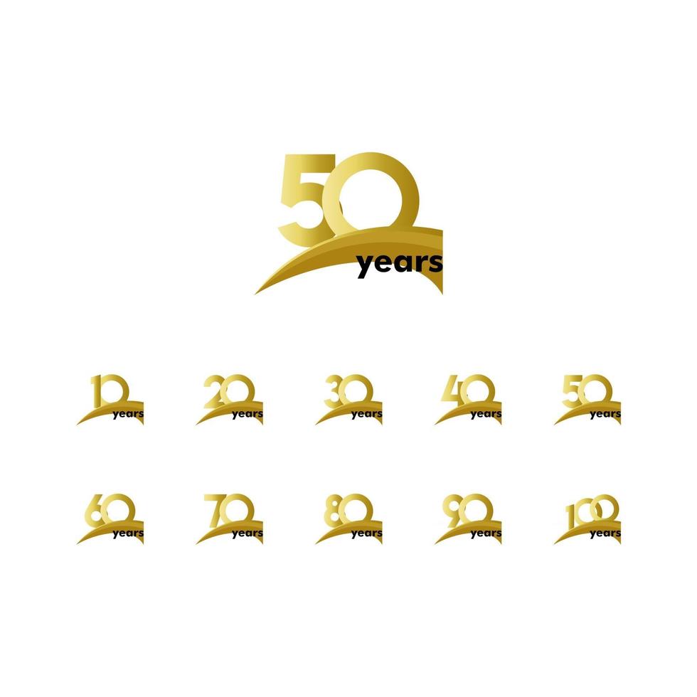 Years Anniversary Set Vector Template Design Illustration