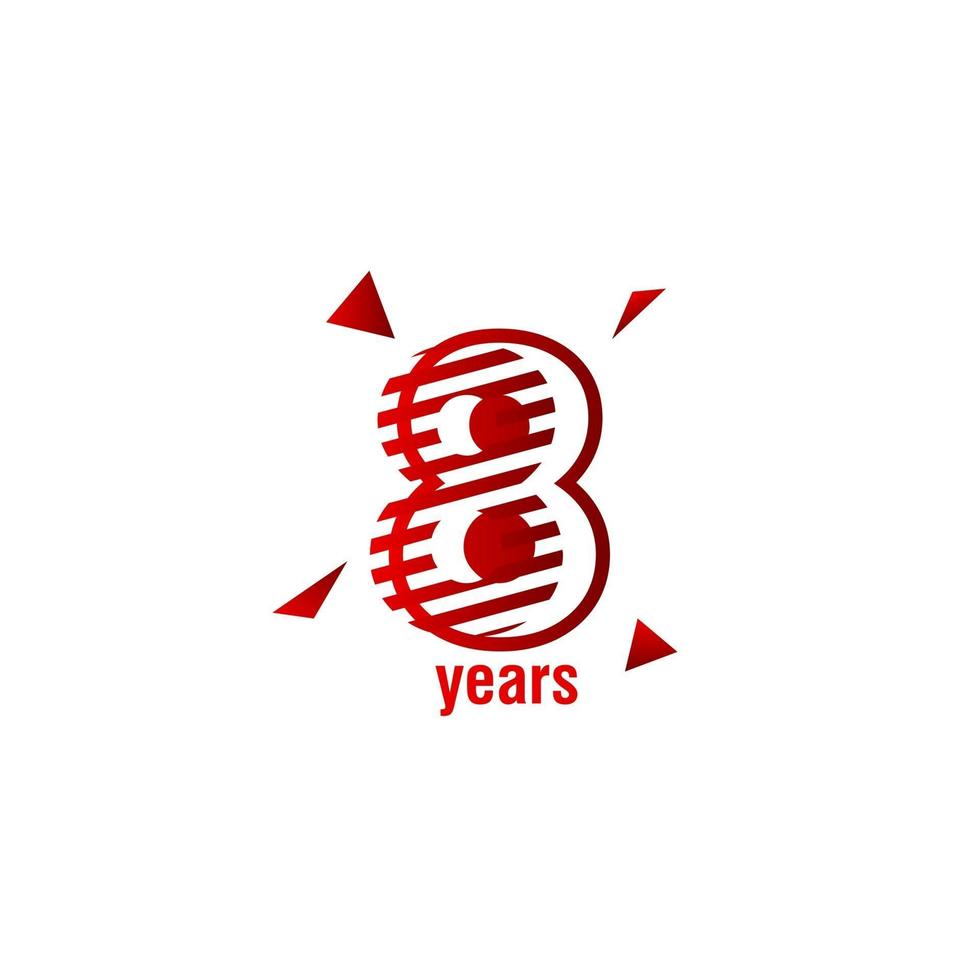8 years anniversary celebration vector template design illustration
