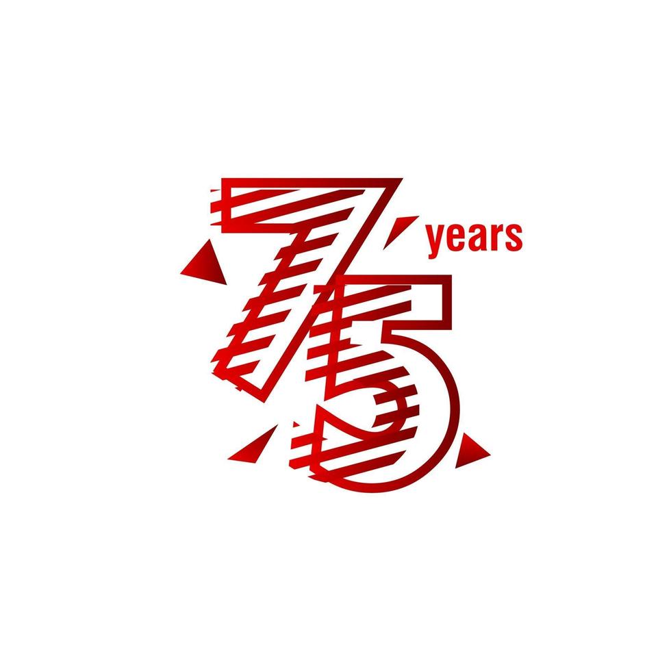 75 Years Anniversary Celebration Vector Template Design Illustration