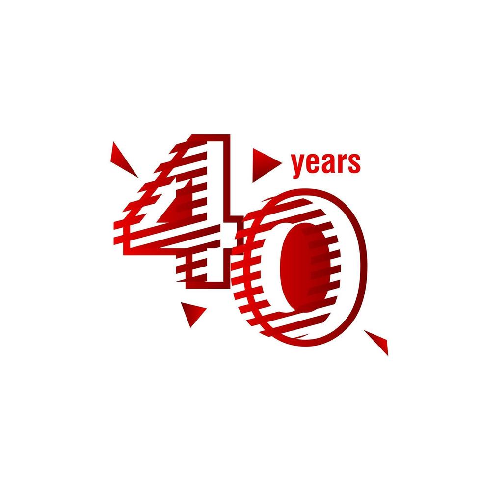 40 Year Anniversary Celebration Vector Template Design Illustration