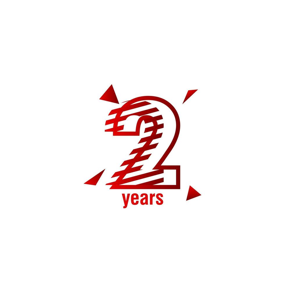 2 years anniversary celebration vector template design illustration