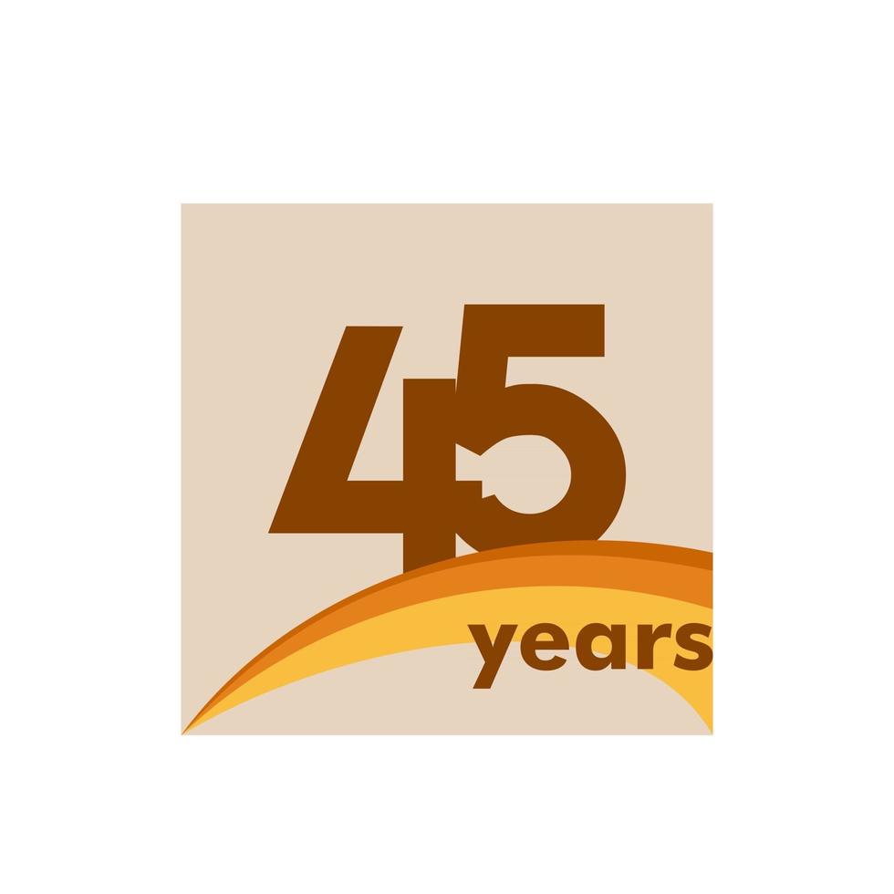 45 Years Anniversary Celebration Vector Template Design Illustration