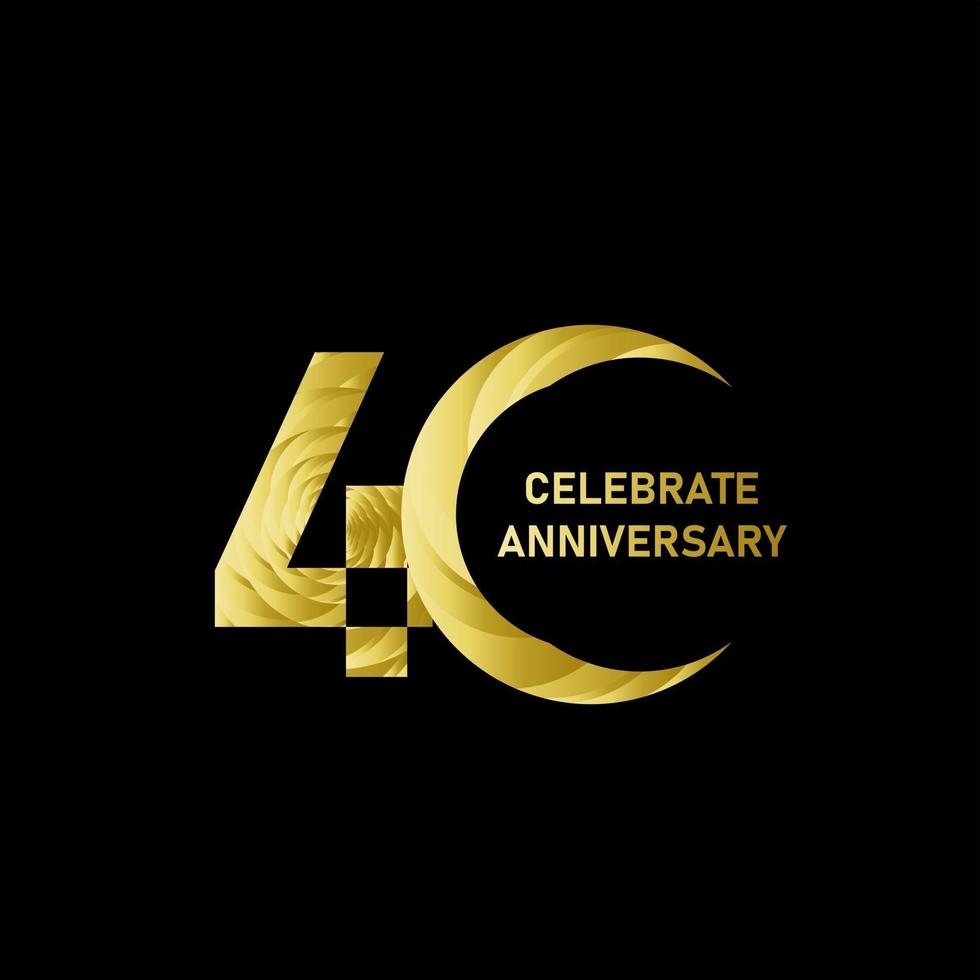 40 Year Anniversary Celebration Vector Template Design Illustration