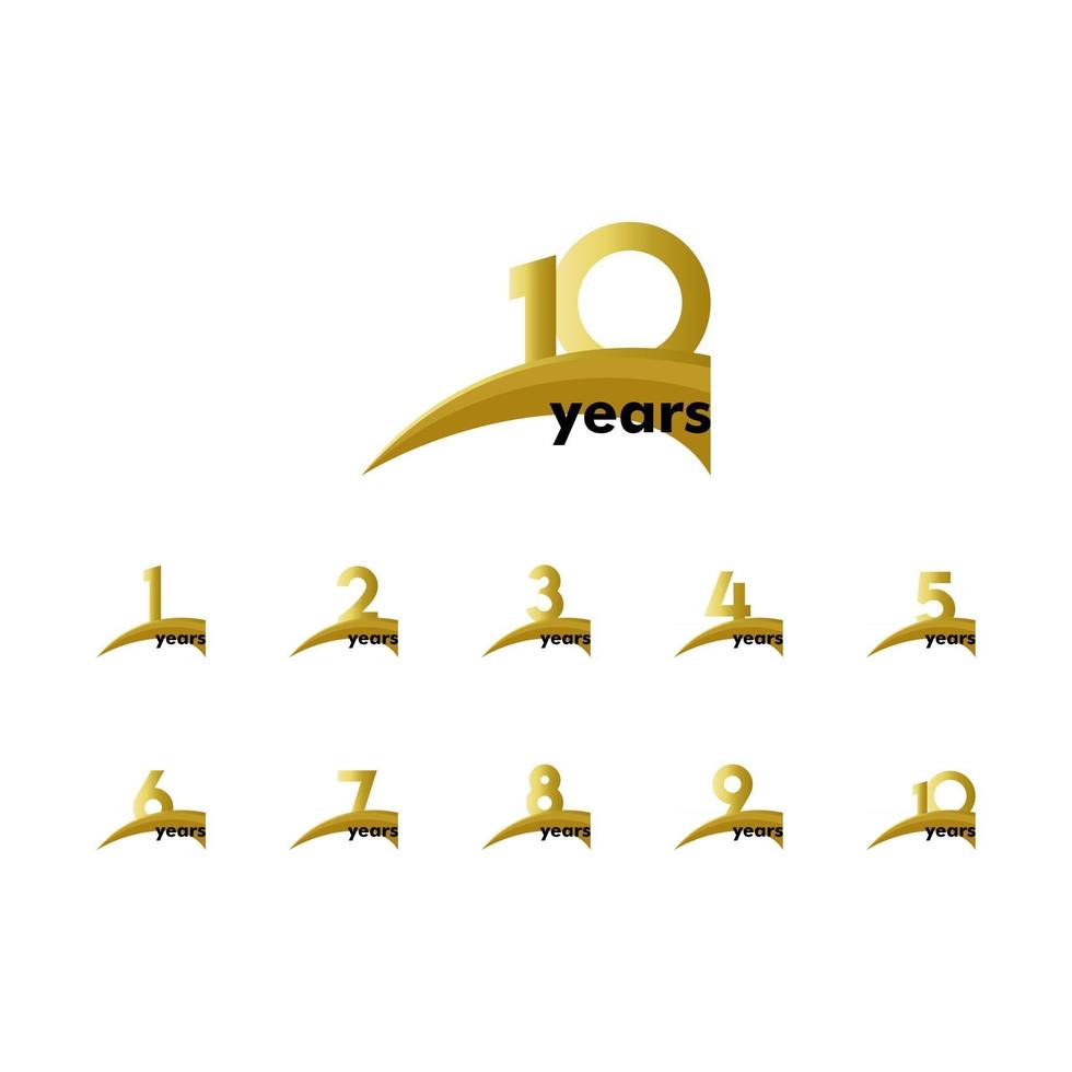 Years Anniversary Set Vector Template Design Illustration