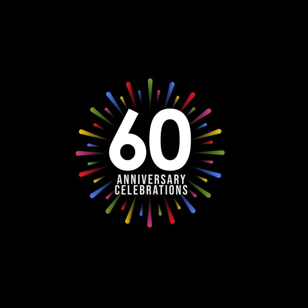 60 Years Anniversary Celebration Vector Template Design Illustration
