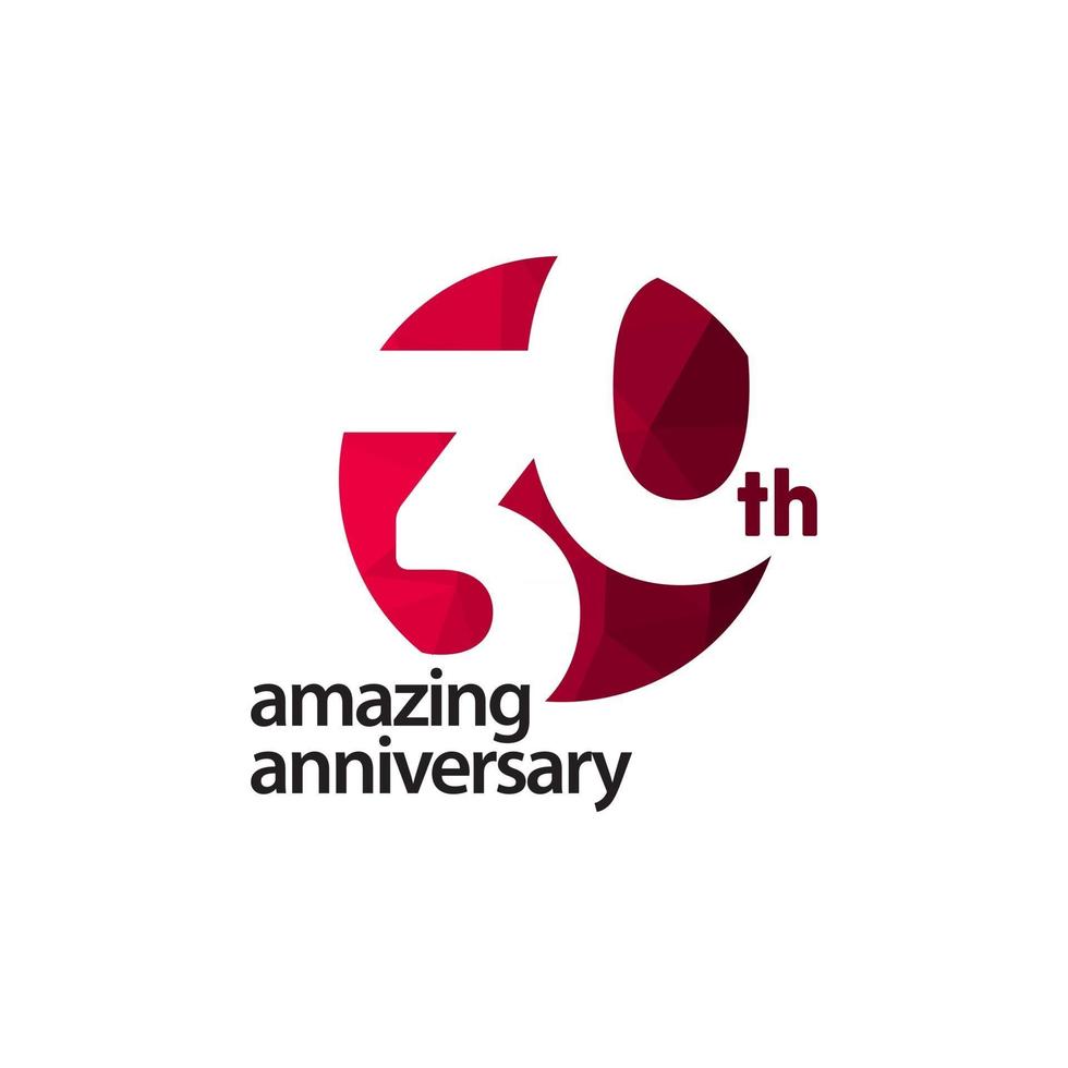 30 Th Amazing Anniversary Celebration Vector Template Design Illustration