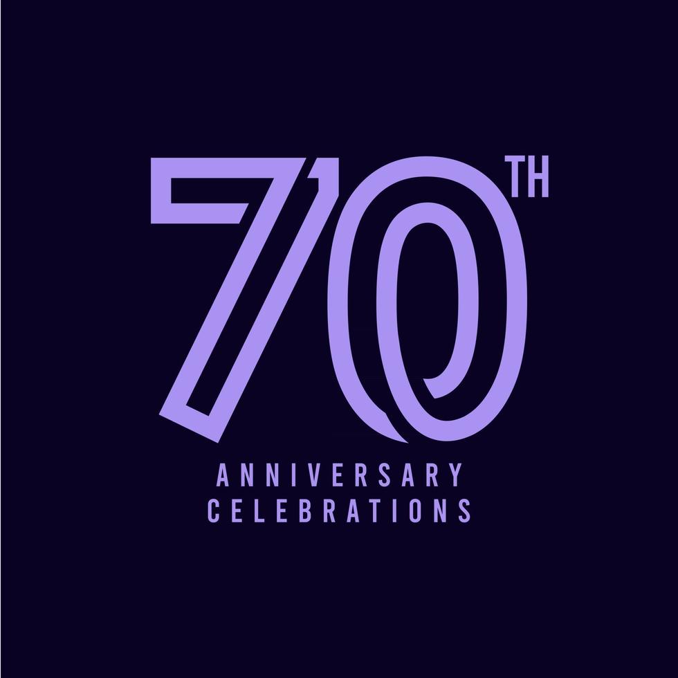 70 Th Anniversary Celebration Vector Template Design Illustration