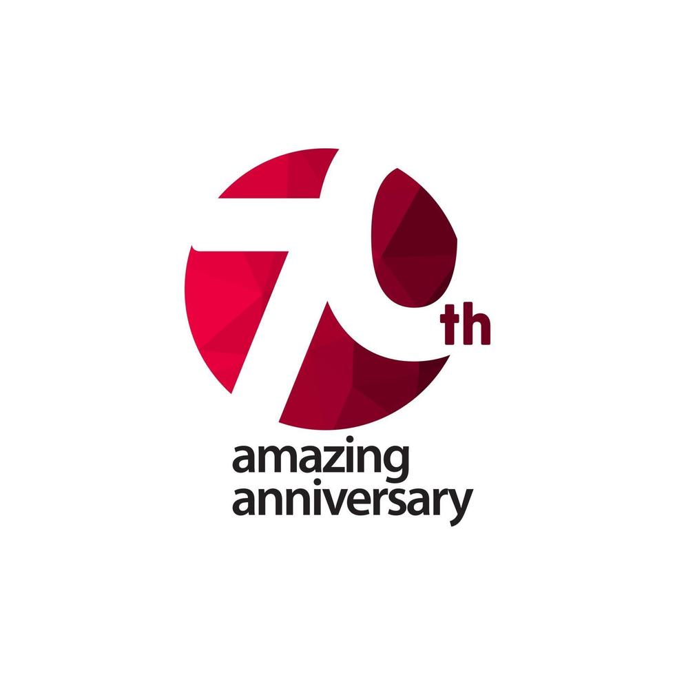 70 Th Amazing Anniversary Celebration Vector Template Design Illustration