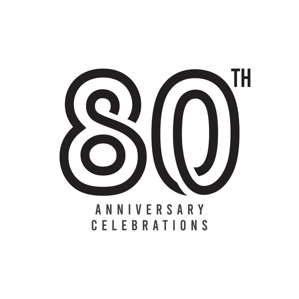 80 Th Anniversary Celebration Vector Template Design Illustration