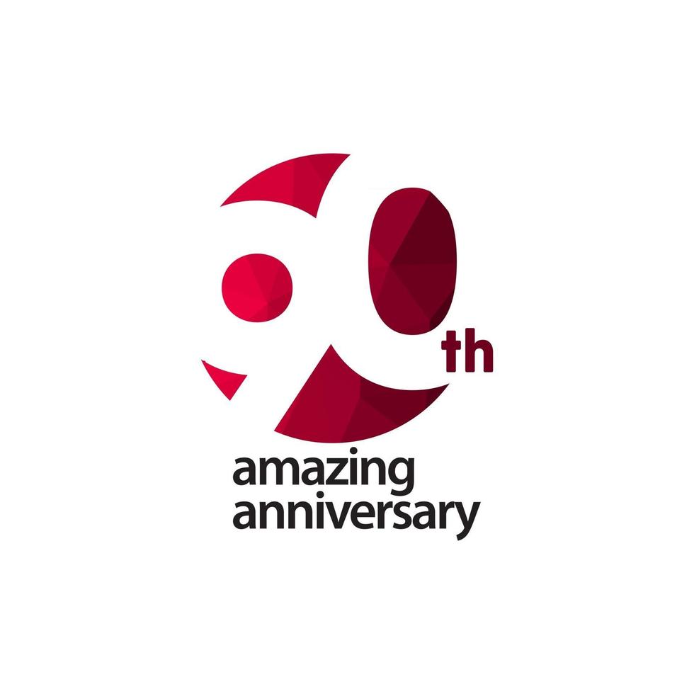 90 Th Amazing Anniversary Celebration Vector Template Design Illustration