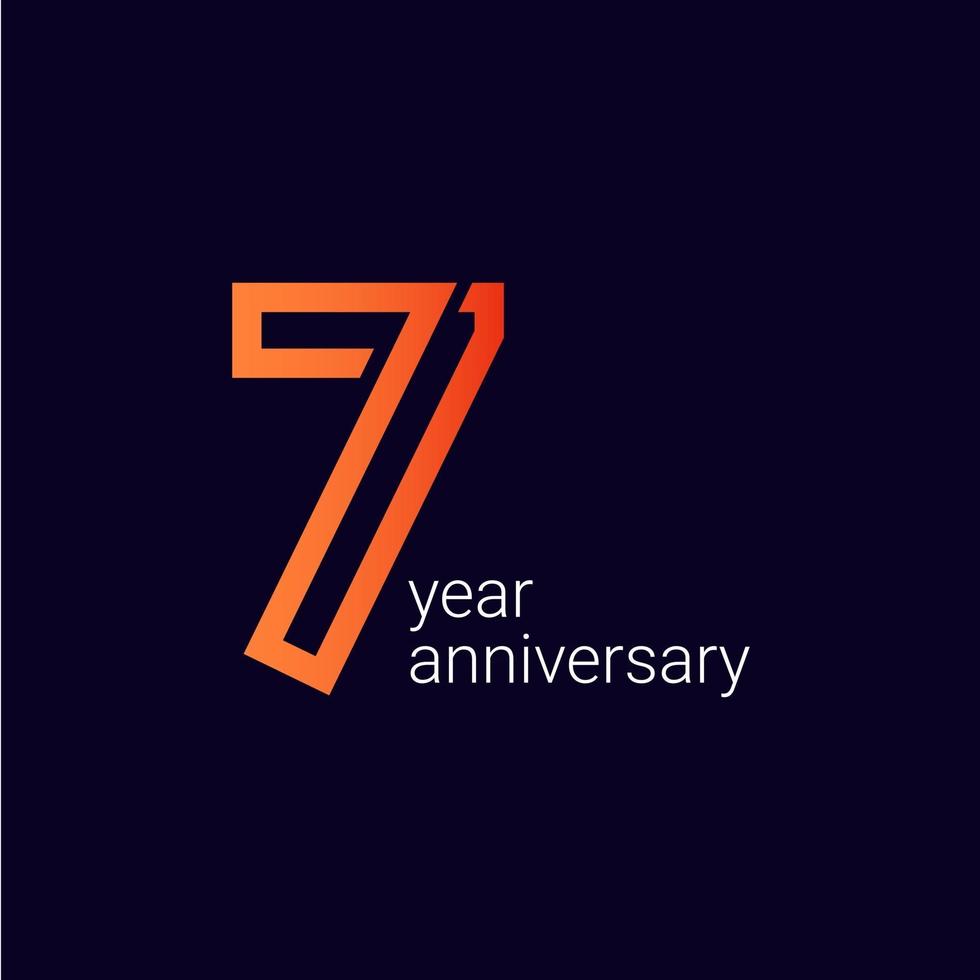 7 Year Anniversary Celebration Vector Template Design Illustration