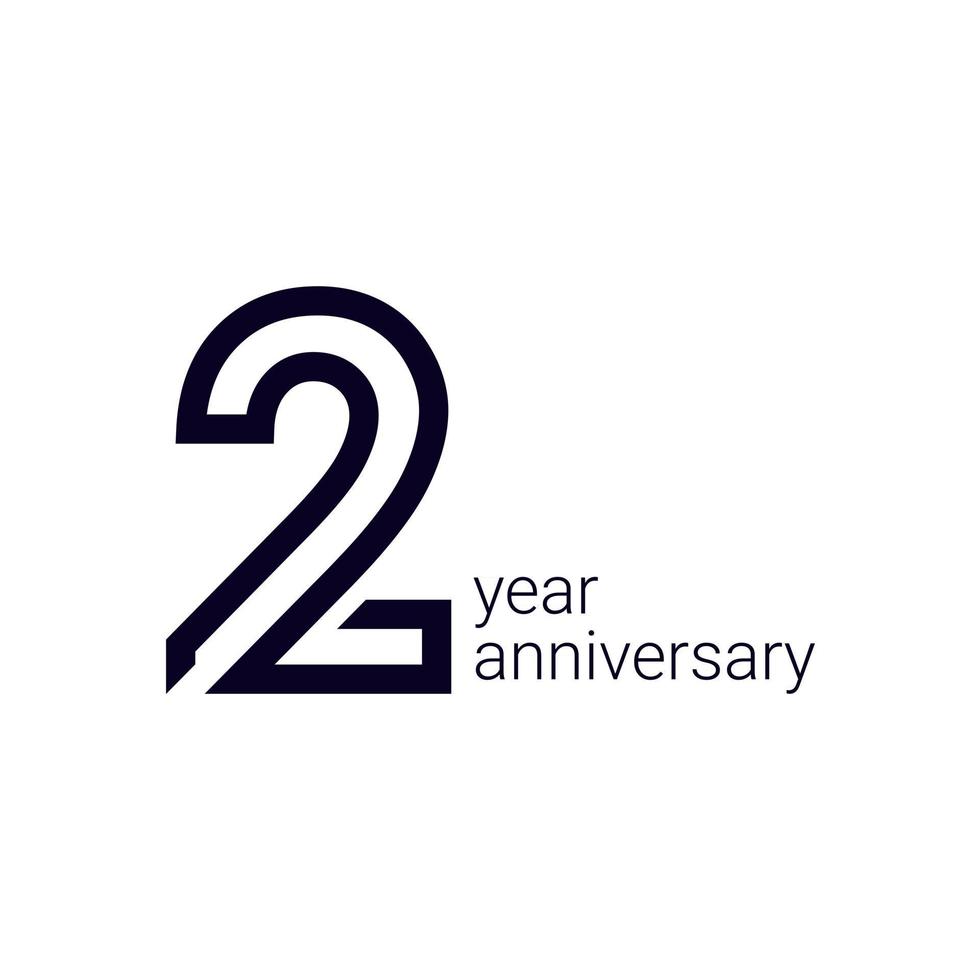 2 Year Anniversary Celebration Vector Template Design Illustration