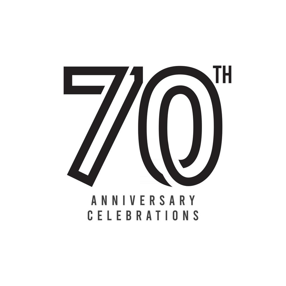 70 Th Anniversary Celebration Vector Template Design Illustration