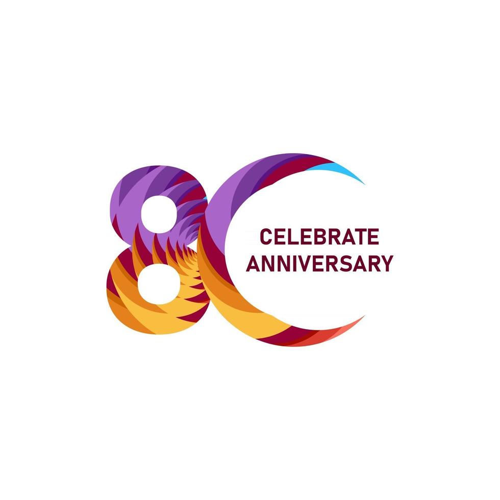 80 Years Anniversary Vector Template Design Illustration