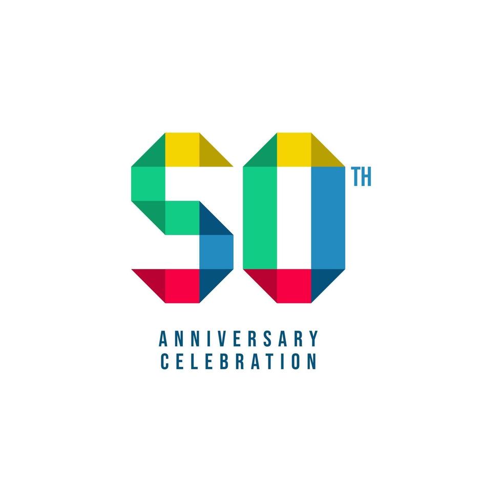 Ilustración de diseño de plantilla de vector de celebración de 50 aniversario