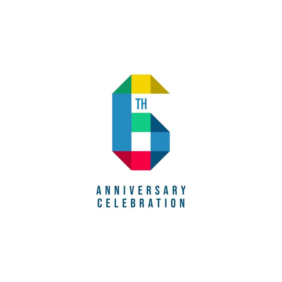 6 Th Anniversary Celebration Vector Template Design Illustration