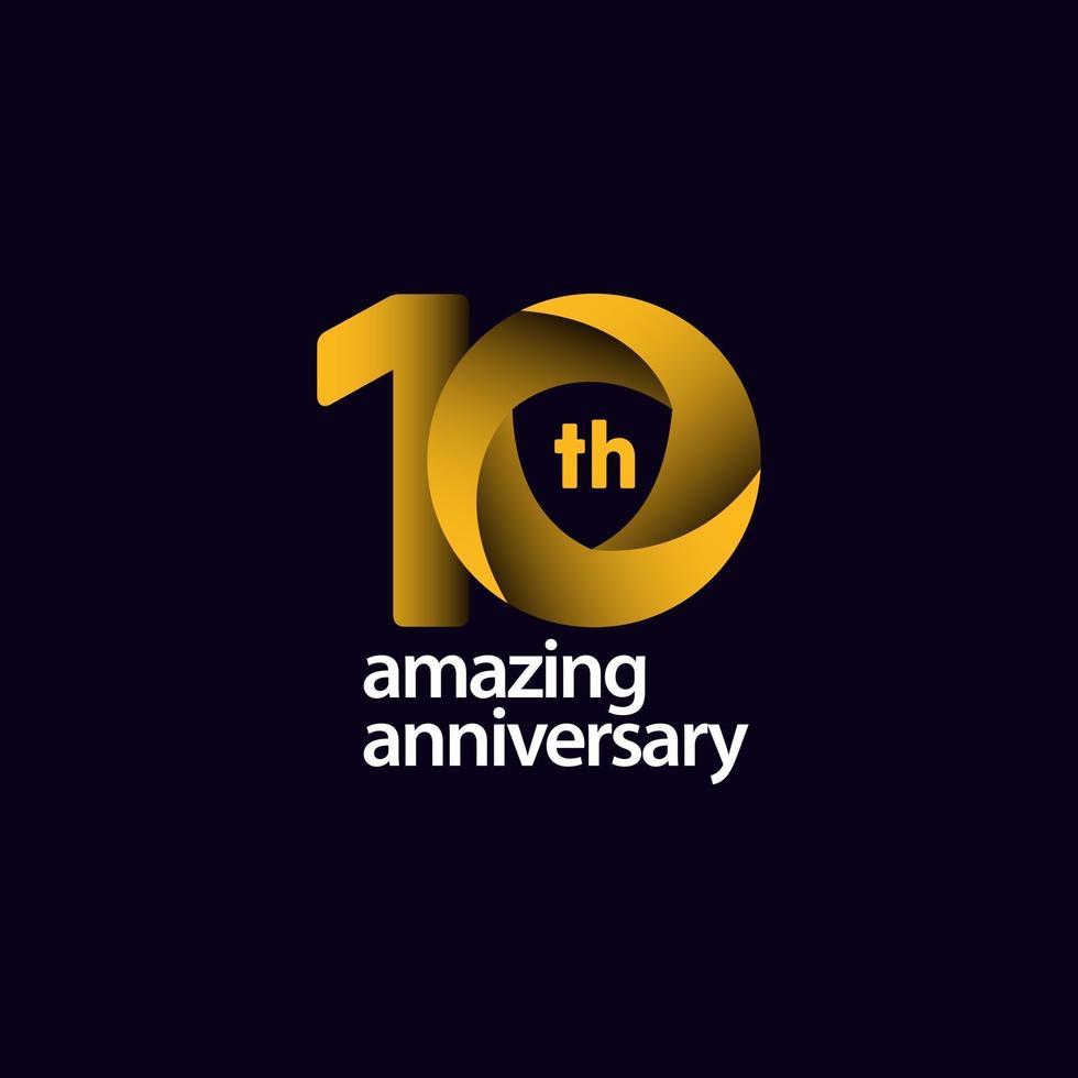 10 Years Amazing Anniversary Celebration Vector Template Design Illustration