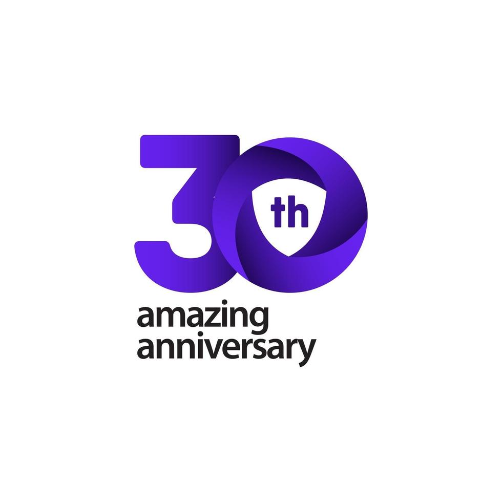 30 Years Amazing Anniversary Celebration Vector Template Design Illustration