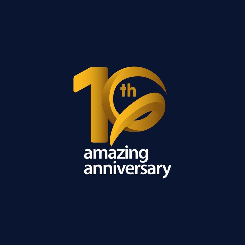 10 Years Amazing Anniversary Celebration Vector Template Design Illustration