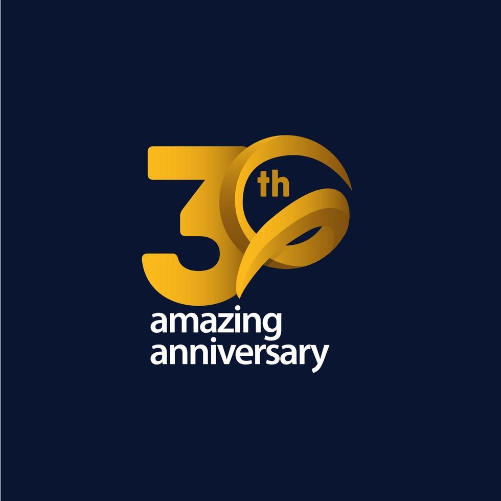 30 Years Amazing Anniversary Celebration Vector Template Design Illustration