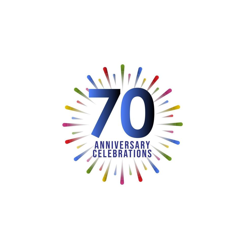 Ilustración de diseño de plantilla de vector de celebración de aniversario de 70 años