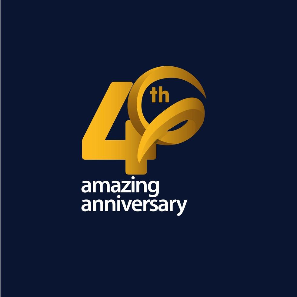 40 Years Amazing Anniversary Celebration Vector Template Design Illustration