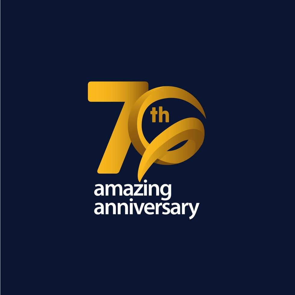 70 Years Amazing Anniversary Celebration Vector Template Design Illustration