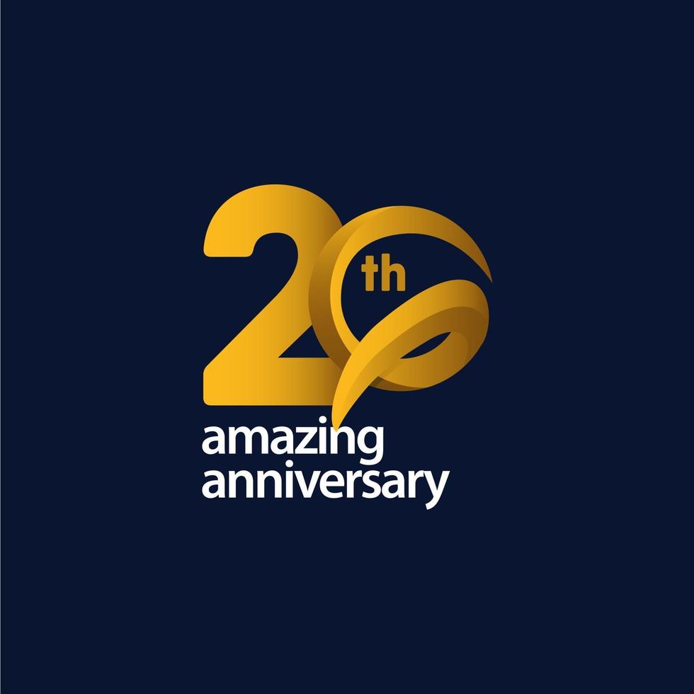 20 Years Amazing Anniversary Celebration Vector Template Design Illustration