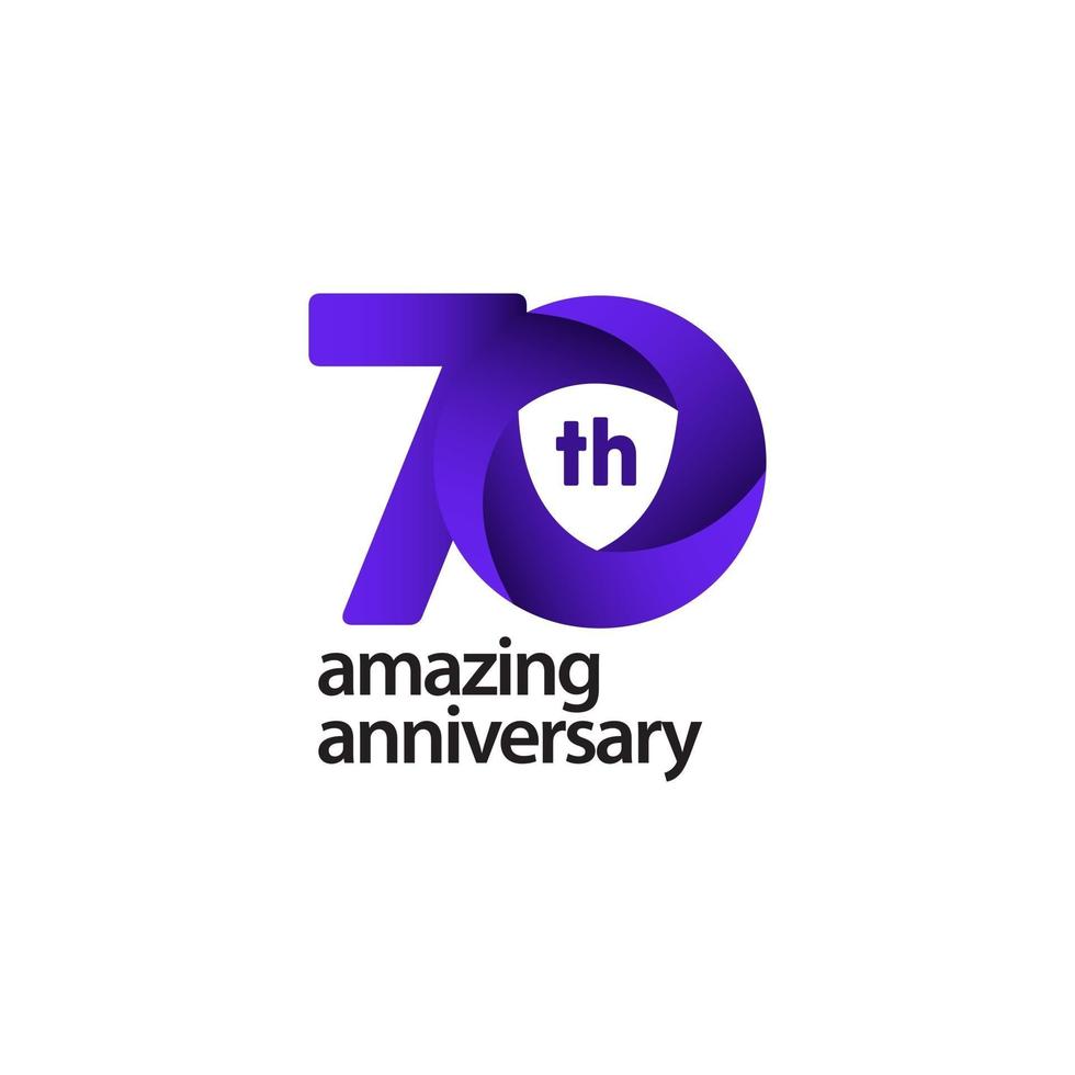 70 Years Amazing Anniversary Celebration Vector Template Design Illustration